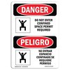 Signmission OSHA Sign, Do Not Enter Confined Space Bilingual, 5in X 3.5in, 10PK, 3.5" W, 5" H, Spanish, PK10 OS-DS-D-35-VS-1146-10PK